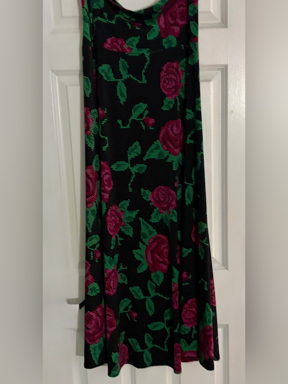 LuLaRoe Nicole Dress Floral Maxi Black & Pink Medium Like New